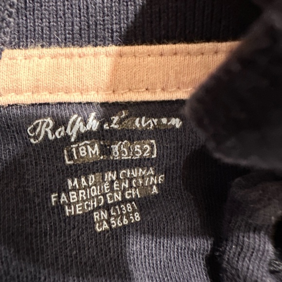 Ralph Lauren Blue Polo Shirt with Ruffled Hem - Picture 2 of 2